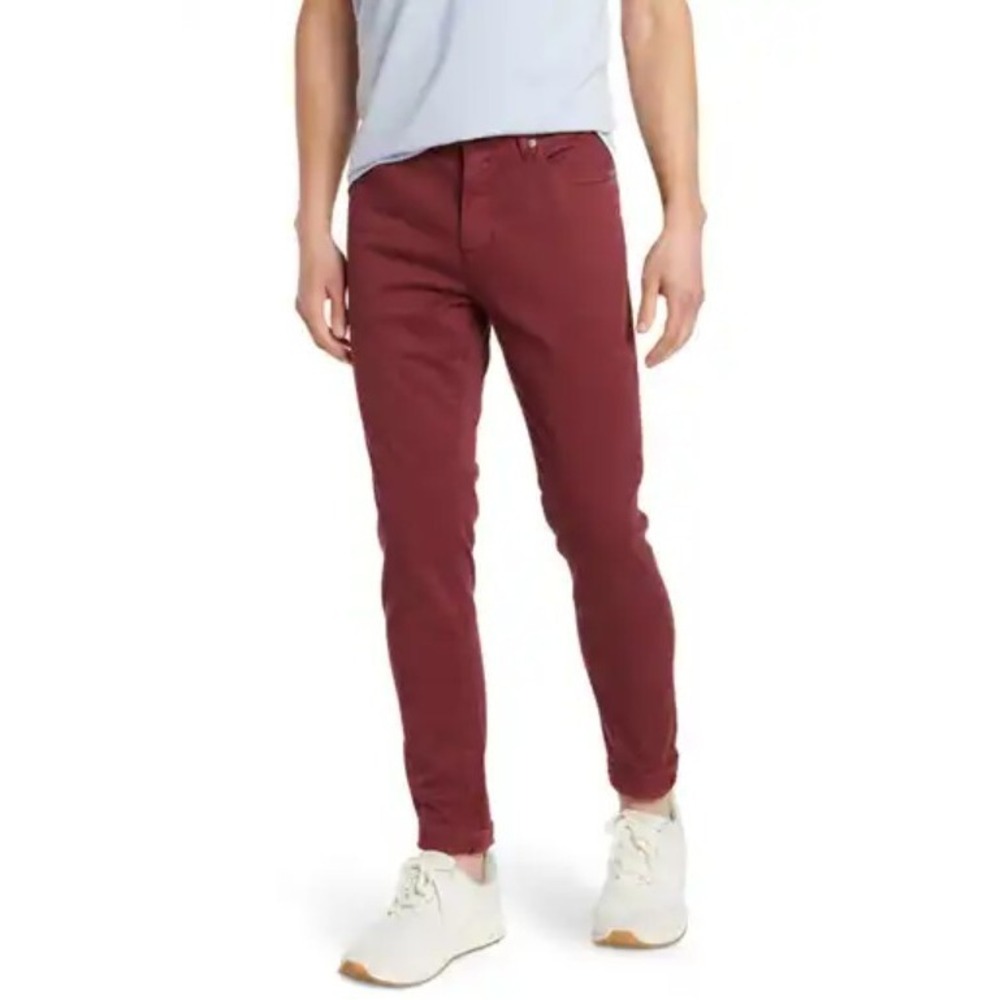 HUDSON Ace EMB jeans pants mens W 30 L 32 brown stretch zip skinny BH6EMB6829